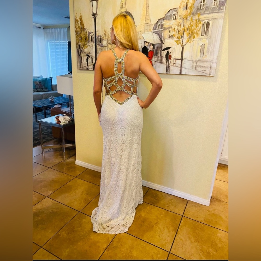 Prom wedding special occasion white dress